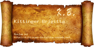 Kittinger Brigitta névjegykártya